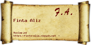 Finta Aliz névjegykártya